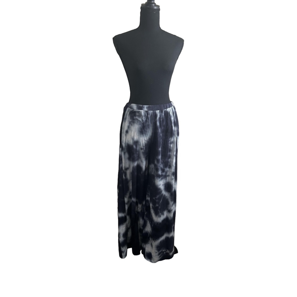 Yana K Women's Black Tie-Dyed Wide-Leg Palazzo Pants, One Size